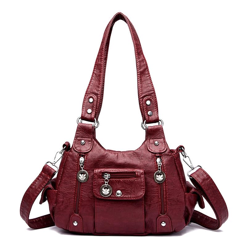 Hobo Bolso de Hombro para Mujer Bolso de Mano con Bandolera en Cuero PU Bolsos Bandolera Bolso de señora para Damas Mamá Bolso de Bandolera
