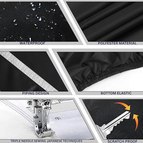 Image of 100% Waterproof Jupiter 125 Bike Cover | Polyester Body Cover for Rain & Sun | UV Protection, Dustproof, Scratch Resistant, Windproof, Heat Resistant, Vehicle Specific Fit (Black)