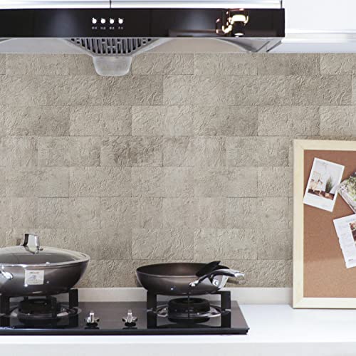 Image of Art3d Peel and Stick Backsplash, Stick on Wall Tile, 10-Pack, Stone Beige