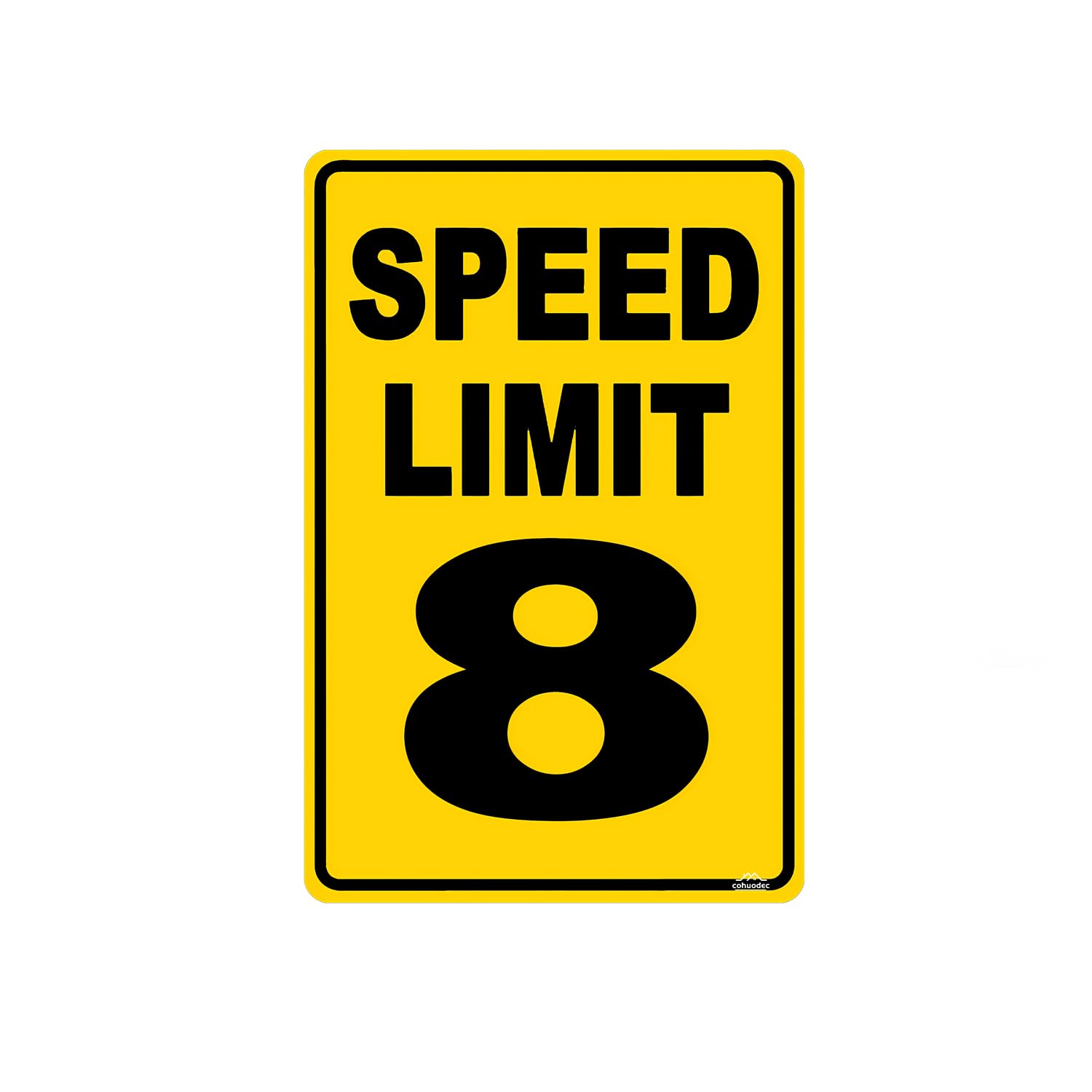 Cohuodec Speed Limit 8 Sign Mph Slow Warning Dector Traffic Road Highway Metal Tin Sign 12X8 Inch