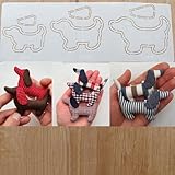 Niedliche Tierpuppen-Nähschablone, Quilt-Vorlagen, Zeichenvorlage, Tutorial, weicher Kunststoff, Stickvorlage, Patchworks, Handkonto, Quilt-Lineal für Bastelarbeiten, Kunst, 1093, drei Welpen