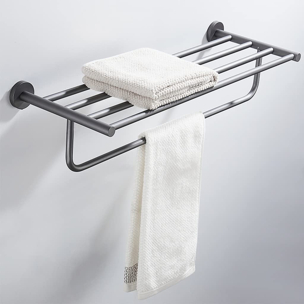 Porte-serviettes bain en cuivre étagère de salle de bains murale gris anthracite robuste