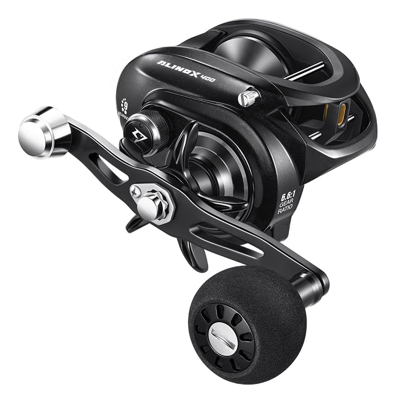 Image of Piscifun Alinox 400 Baitcaster Fishing Reel, 38Lbs Max Drag Aluminum Alloy Frame Baitcasting Reel, Available in 6.6:1 /8.1:1 Gear Ratio, Freshwater and Saltwater Low Profile Casting Reel for Musky