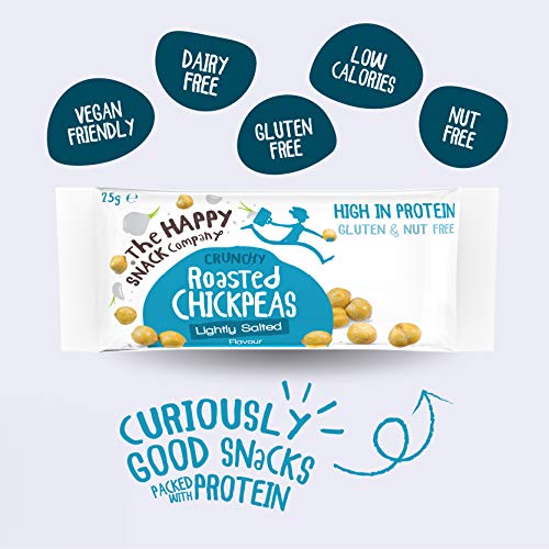 The Happy Snack Company Roasted Chickpeas Lightly Salted - Pack of 20 x 25g, Deliciously Healthy Snacks, Plant Based Protein & Fibre. Low Fat, Sugar & Calories, Free From 14 Allergens, Vegan - Image 4
