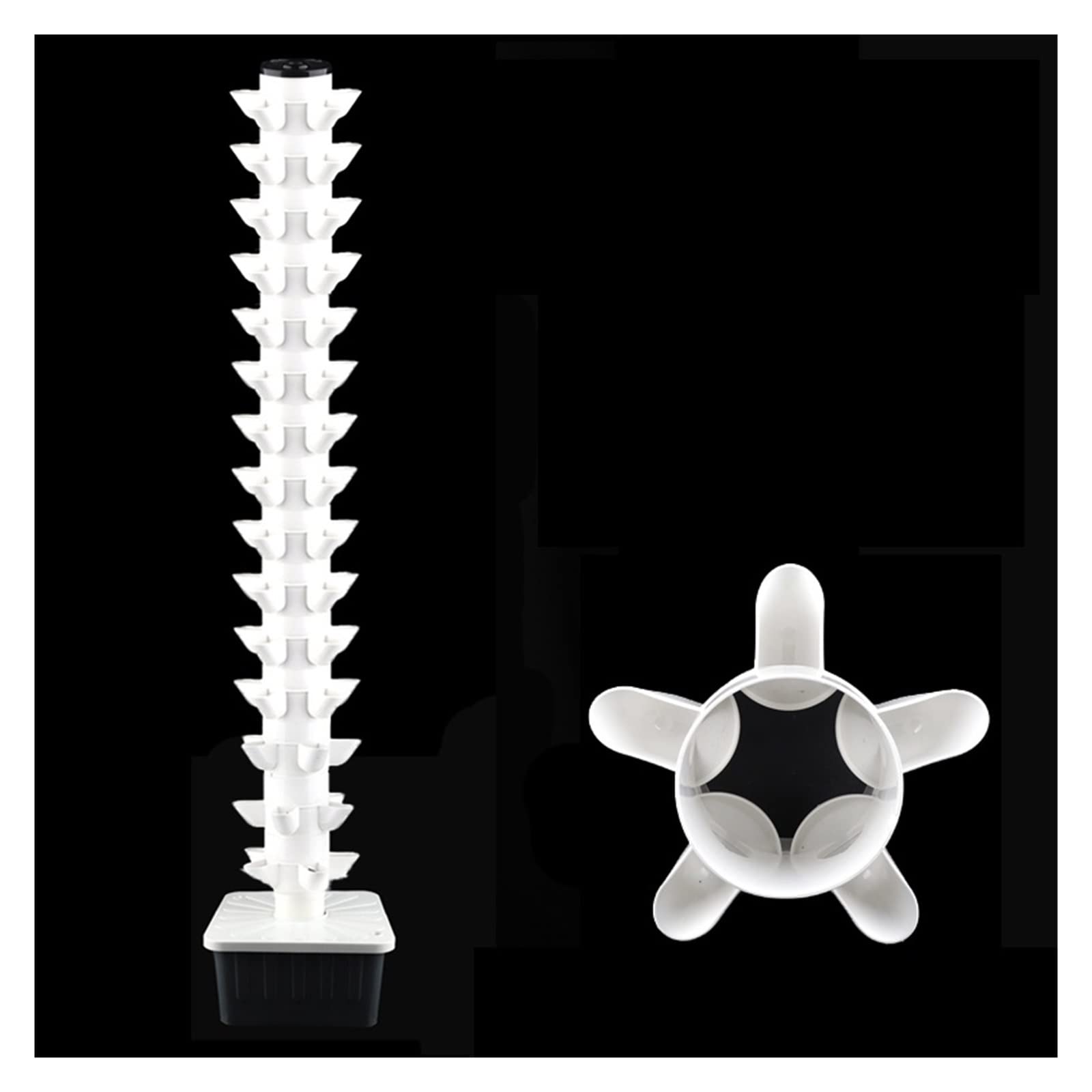 Hydroponics Growing System, DIY Vertical Tower Planters With 5Holes Detachable PP Colonization Cups Indoor Soilless Vegetable Planting Hydroponic System ,Indoor Gardening Kit Gifts(15-layers-Big base)