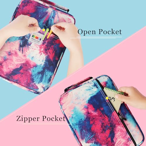Image of 274 Slot Colored Pencil Case Pen Bag with Zipper for Artist Storage Organizer for Watercolor Pencil Gel Pen Marker Highlighter Large Capacity Handy Pencil Holder(Fireworks)
