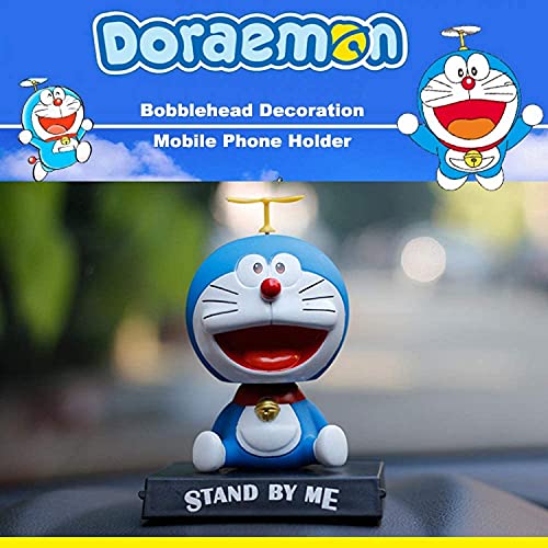 Image of AUGEN Super Hero Doremon Action Figure Limited Edition Bobblehead with Mobile Holder for Car Dashboard, Office Desk & Study Table (Pack of 1)(Plastic)