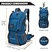 MOUNTAINTOP Hiking Backpack 40L Outdoor Travel Camping Day Pack with Rain Cover, 21.7 x 13 x 7.9 in, Blue