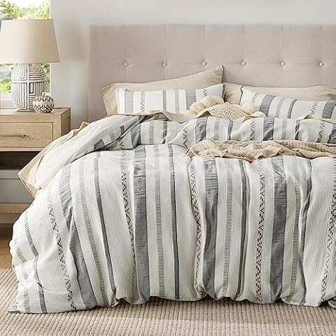 Bedsure Waffle Queen Comforter Set Cover