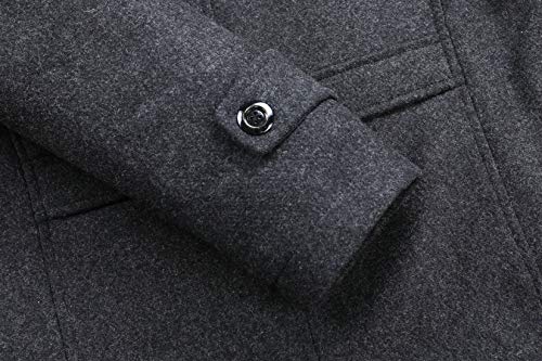 Image of Men's Classical Bussiness Style Single Breasted Plaid Wool Coat #00220237