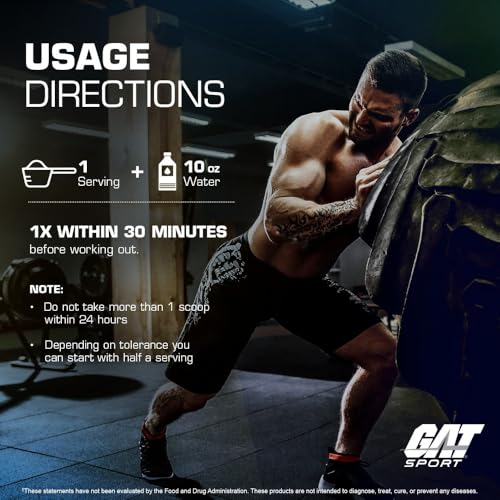Image of GAT SPORT NITRAFLEX Burn, Pre-Workout, Blue Raspberry, 30 Servings