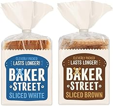 4 x 14 Slices Medium Sliced Toast Bread Bakery Breakfast Sandwich Loaf Sliced Bread (2 each, White, Brown)