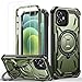 Lanhiem für iPhone 12 Hülle, für iPhone 12 Pro Hülle mit 2 Stück Schutzfolie, 360 ° Ring Ständer Schutzhülle, Militärischer Stoßfest Handyhülle für iPhone 12/12 Pro Case, Grün