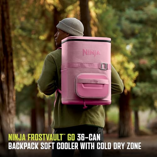 Image of Ninja FrostVault Go Can Soft Cooler, 24 /36 Can, Leak Proof, Built-In Cup Holder, 2 Ice Packs & Dry Storage Drawer, Polyester Insulation, Hiking, Camping, Picnic