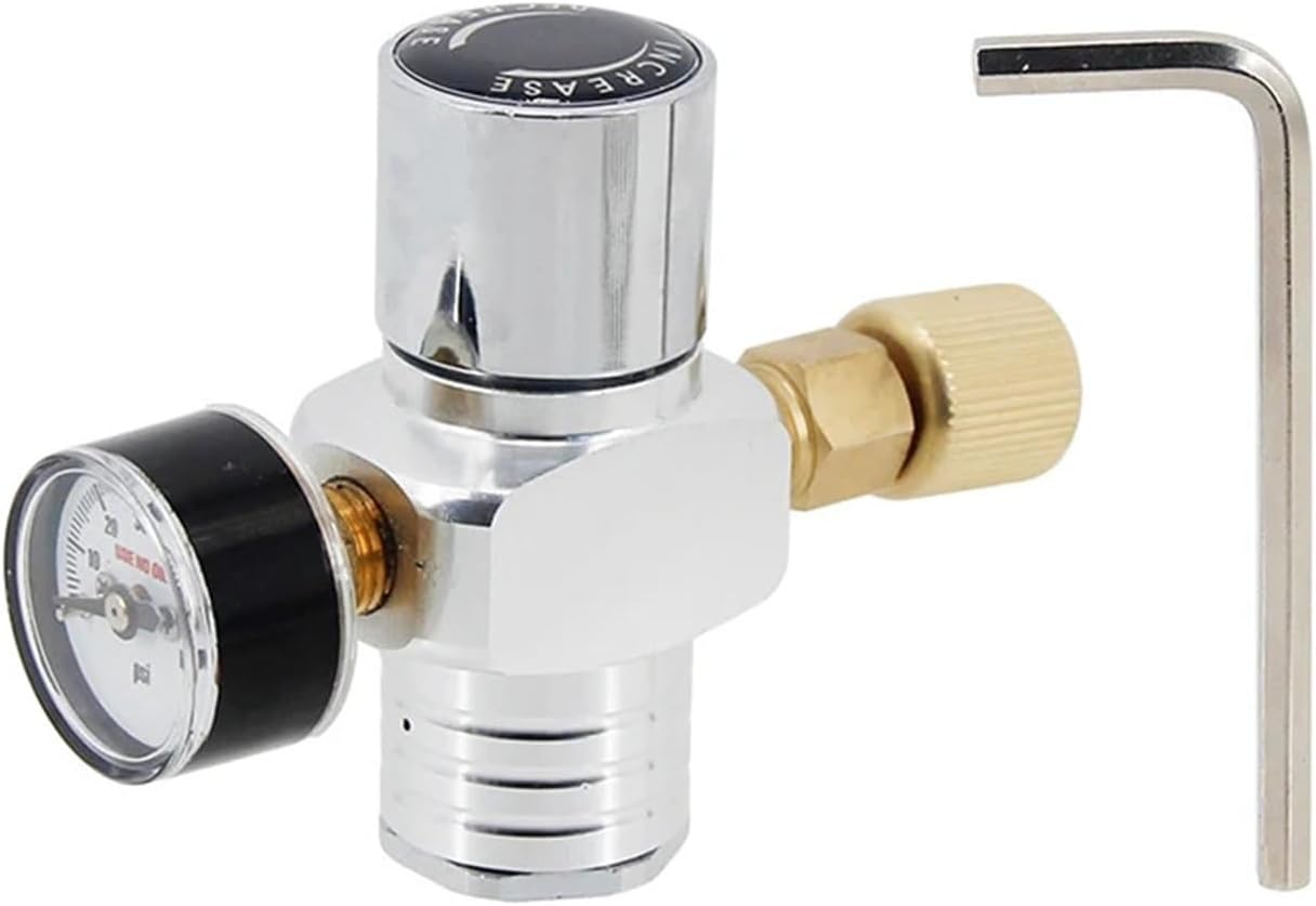 Wires and Cables CO2 Mini Gas Regulator CO2 Charger 0-60 PSI Keg Charger Beer Kegerator Portable Mini Barrel Regulator Wires and Cables(A)