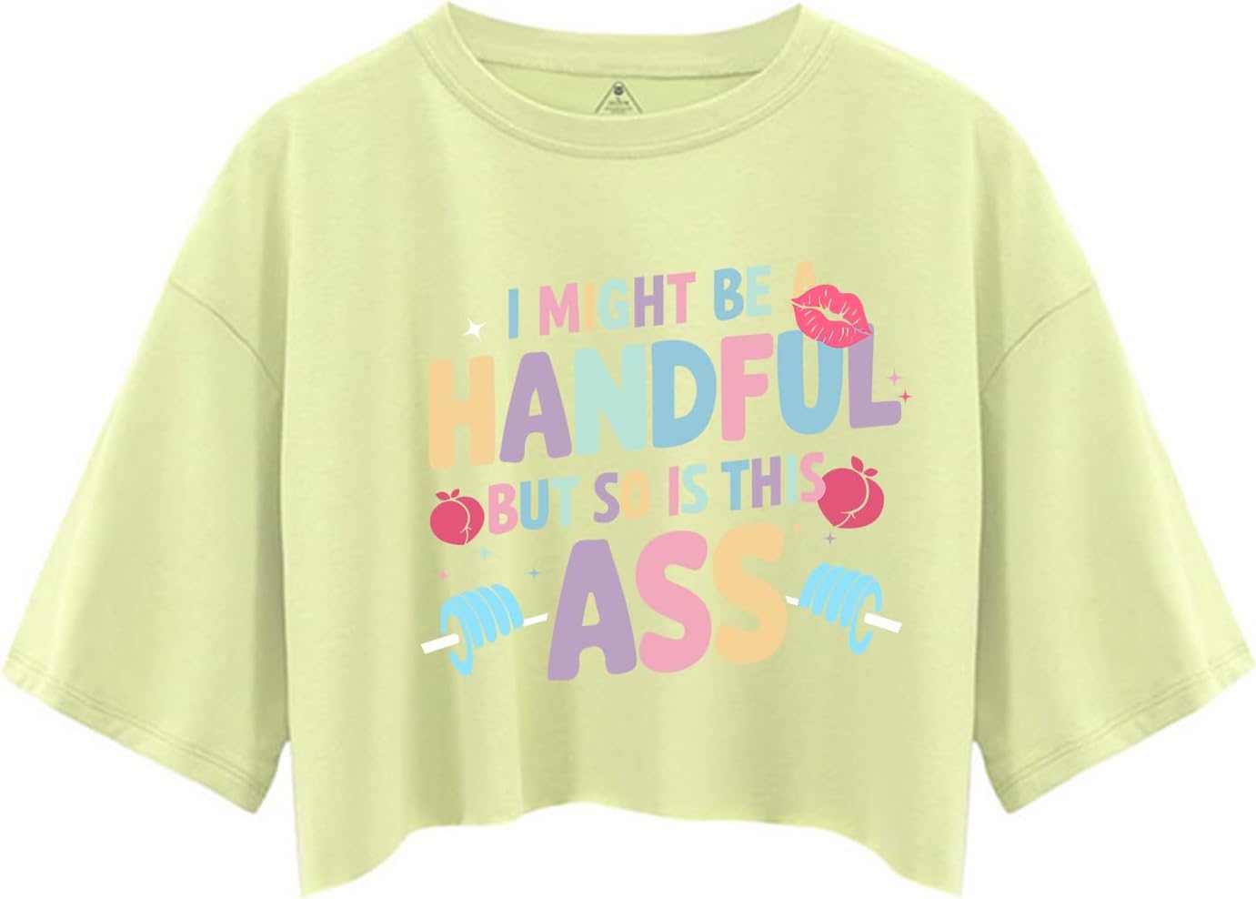 Sassy Workout Crop Top for Women - I Might Be a Handful Gym Tank Top - Funny Fitness Shirt for Running, Yoga, Clubbing