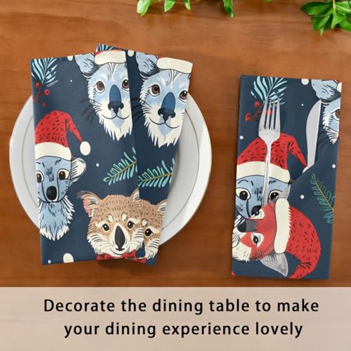 Servilletas de Tela Navidad Animal Perro Set x6 20x20 in miniatura 7
