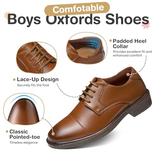 GINNI Boys Dress Shoes Classic Oxfords Wedding Church Formal Shoes for Toddler/Little Kid/Big Kid - Image 6