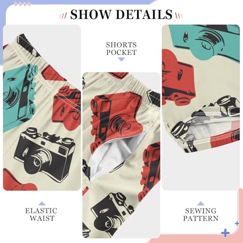 ZZXXB Camera Boys Long Pants Soft Trousers Elastic Waist Kids Lounge Bottoms with Pockets S-XL4