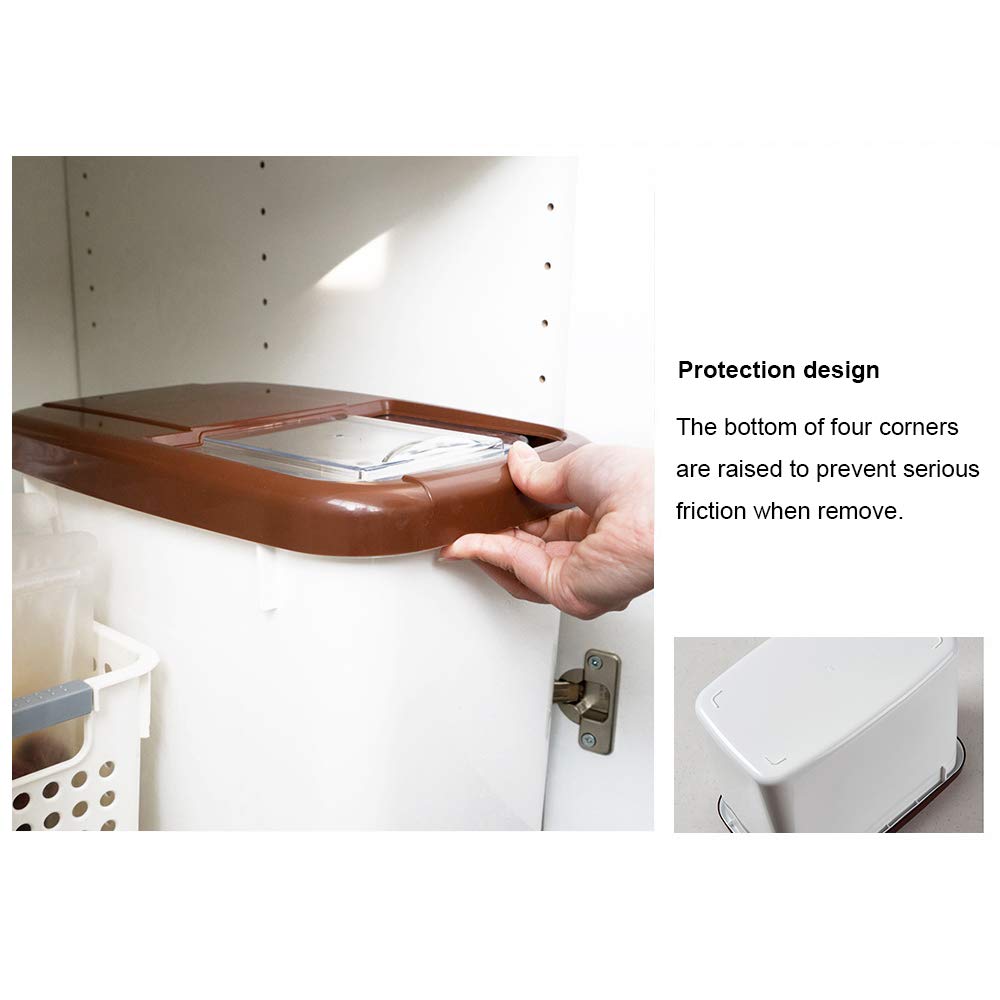 Baffect Rice Container Sealed with Sliding Lid,10kg Rice Box Cereal