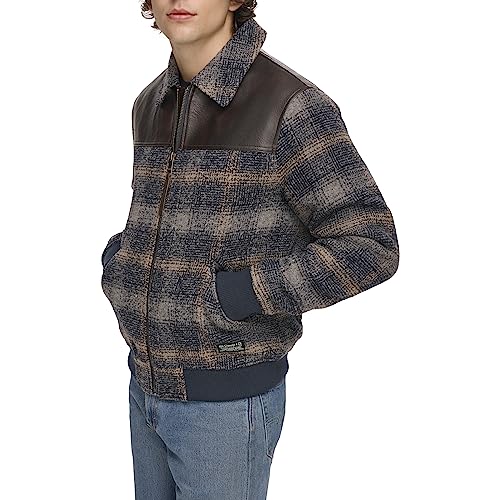 Image of Levi's Men's Mixed Media Western Plaid Bomber Jacket