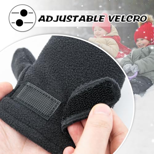 Image of BAVST Baby Toddler Winter Mittens Girls Warm Fleece Lined Gloves Kids Sherpa Lined Mittens for Boys