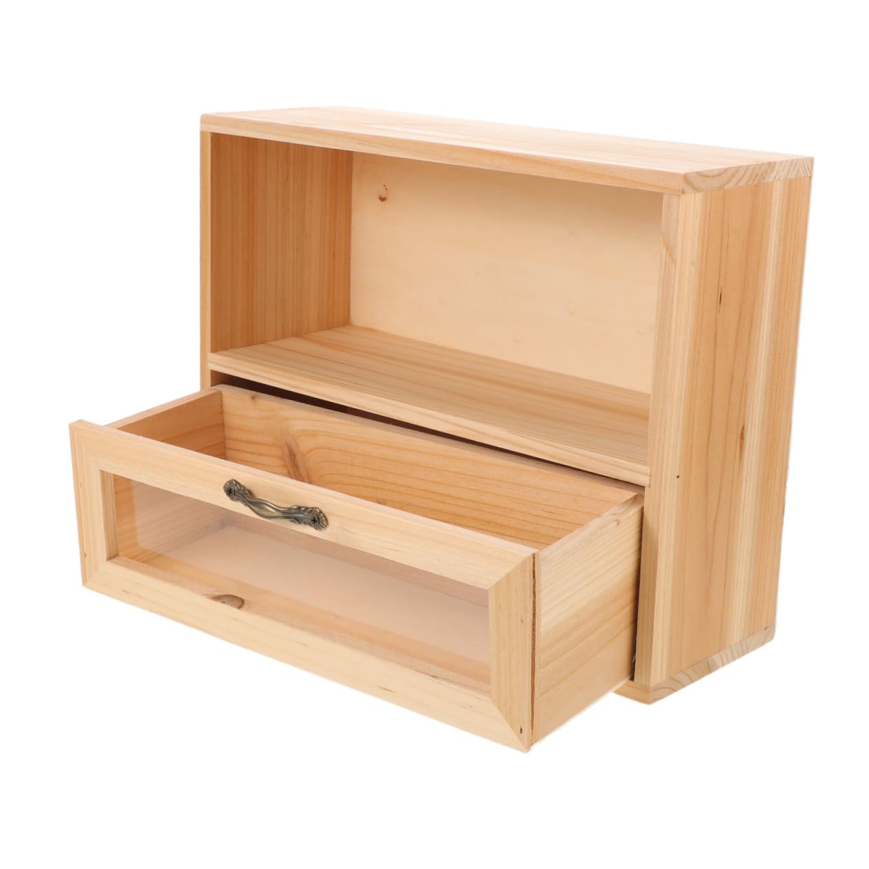 Büro-Aufbewahrungsbox aus Holz, Vitrine, Hellbraun, Schreibtischzubehör für Zuhause und Büro, elegante und funktionale Desktop-Lösung