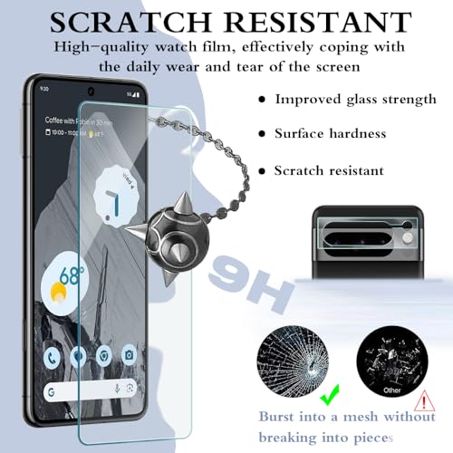Cell Phone Screen Protector (4+1Pack) Compatible for Google Pixel 8 Pro, Tempered Glass Film Anti-Scratch High Definition and Soft TPU Protective Case