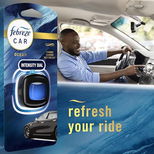 Image of Febreze Car Ocean Scent Air Freshener Vent Clip, .07 oz. Car Vent Clip, Pack of 4