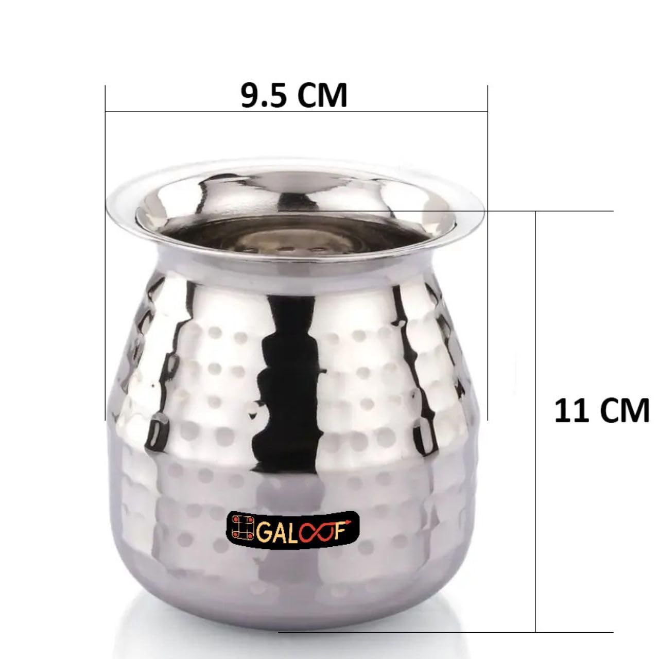 Hammered Parsi Lotas - Stainless Steel Water & Lassi Set -4
