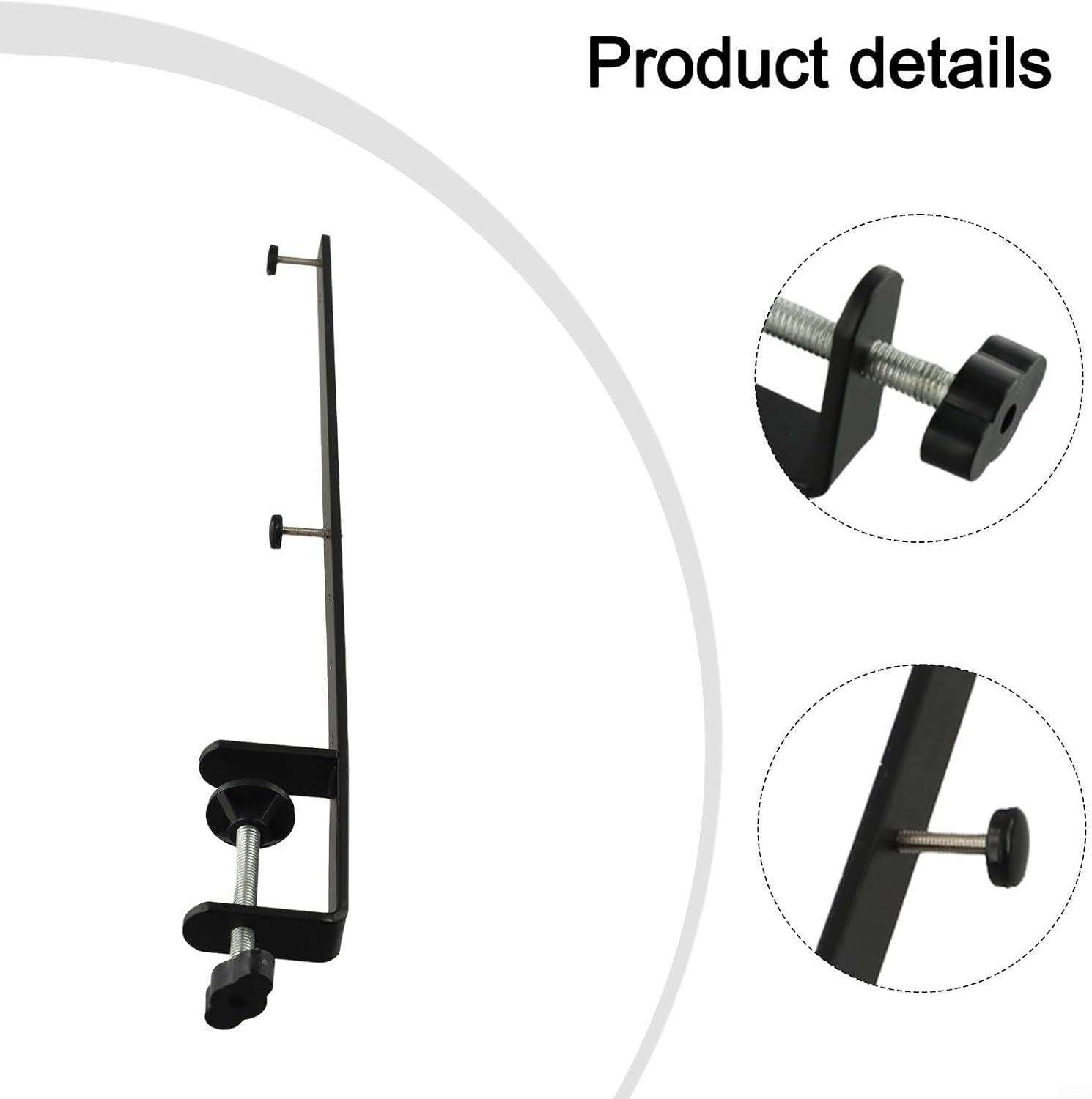 2Pcs Extended Desk Clamp, Metal Pegboard Fixing Bracket, Heavy Duty Table Clip for Gaming Setup Organizer, Adjustable Mount, Nailless Desktop