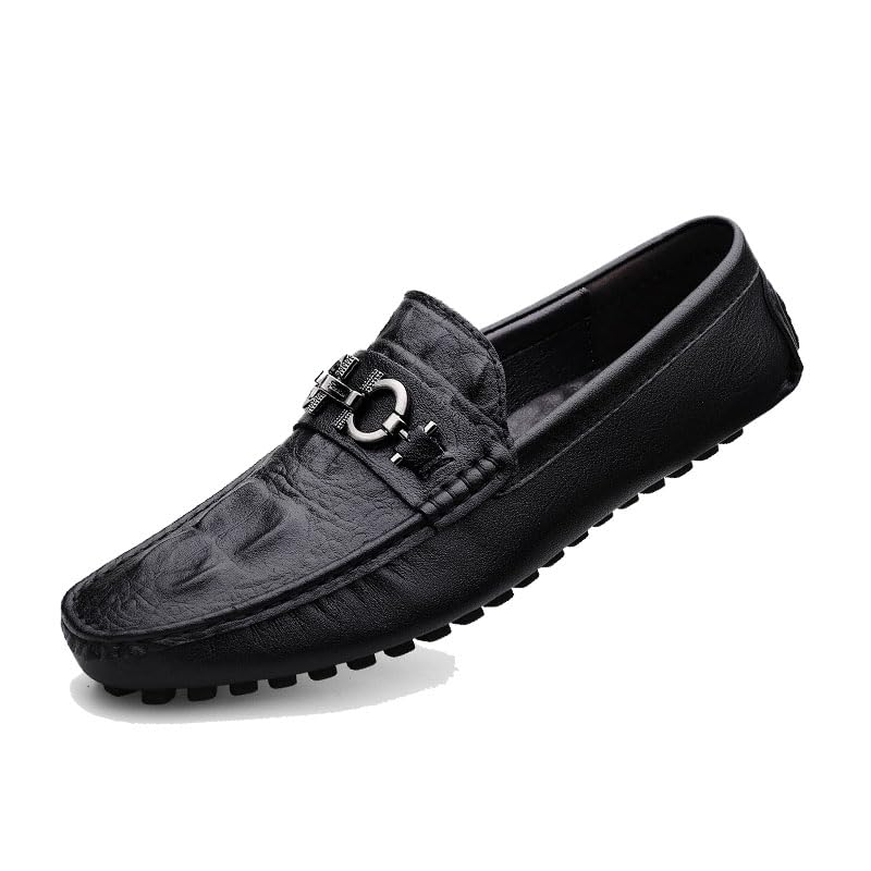 Men's Leather Loafers Flat Heel Loafers Business Lined Dress Shoes Lightweight Wear Resistant Moccasins Comfort Soft Sole Sneakers Oxfords