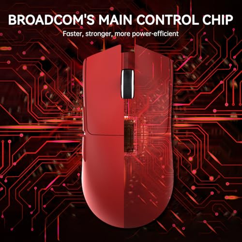 Image of Attack Shark X11 Lightweight Wireless Gaming Mouse with RGB Charging Dock,Tri-Mode-2.4G /USB-C Wired /BT,22K DPI,PAW3311 Optical Sensor,HUYU Switch, 5 programmable Buttons for PC /Mac(Red)