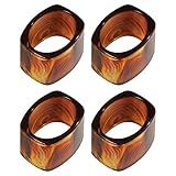 InterDesign Tor Trois Napkin Ring, Brown, Set of 4