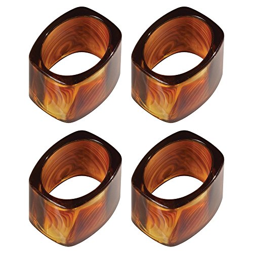 interDesign Tor Trois Napkin Ring, Brown, Set of 4