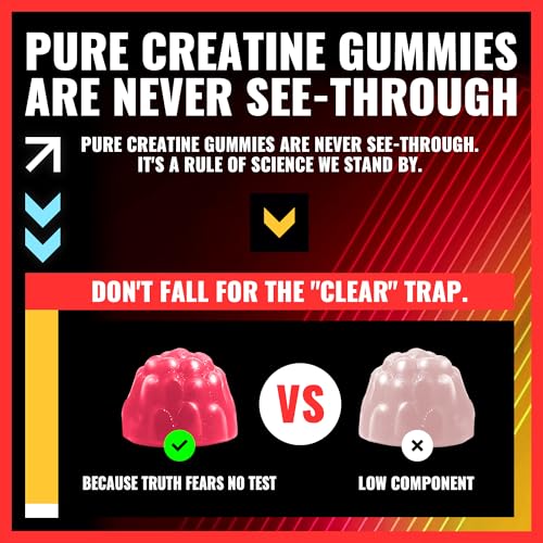 Image of NSF Certified Creatine Gummy 5g - Creatine Monohydrate Gummies - Pre-Workout Energy & Muscle Growth Support for Men & Women | Strawberry Orange Electrolyte Gummies (135 Count)