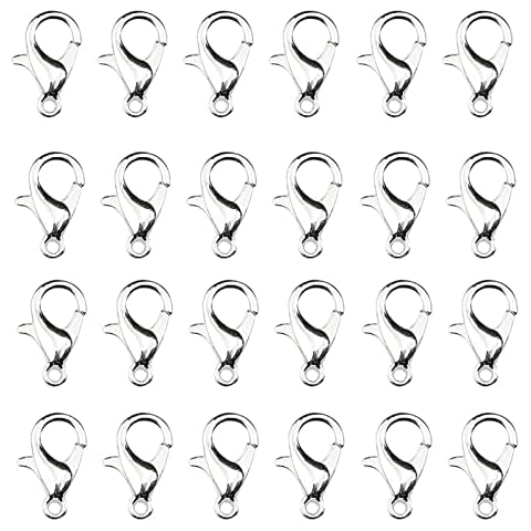 100 PCS Silver Lobster Clasps 6x12mm Metal Alloy Small Lobster Claw Clasps Lobster Clasp Necklace Clasps for Jewellery Making and Crafts DIY Cover