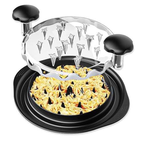 BNGXR Desmenuzador de pollo,25 cm, mango ergonómico, sin BPA,picadora de pechuga de pollo visible,Trituradora de Pollo con Tapa Transparente,para carne de res molida, cerdo y pollo