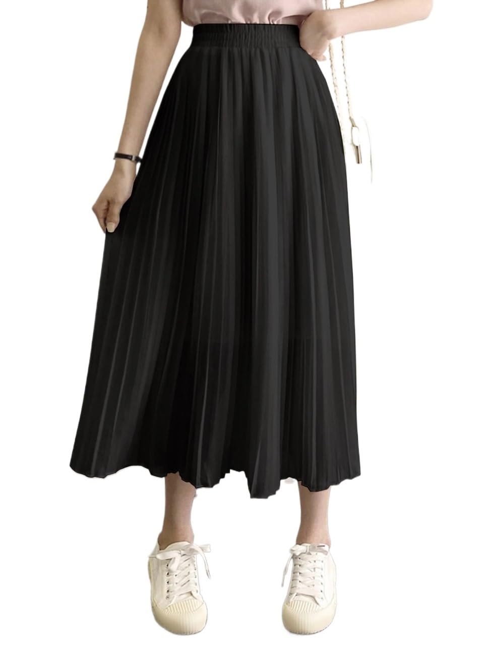 Womens Trendy Elegant Skirt Casual Solid High Waist Skirt