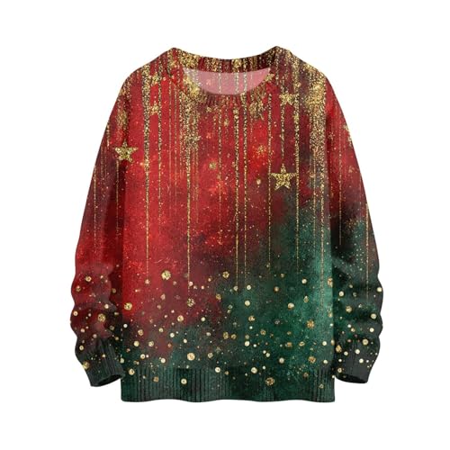 Suéteres de Navidad para mujer, divertidos suéteres de punto de copo de nieve y reno, suéteres de punto novedosos para Navidad, vacaciones, elegantes, informales, otoño, invierno, cálido, ropa de