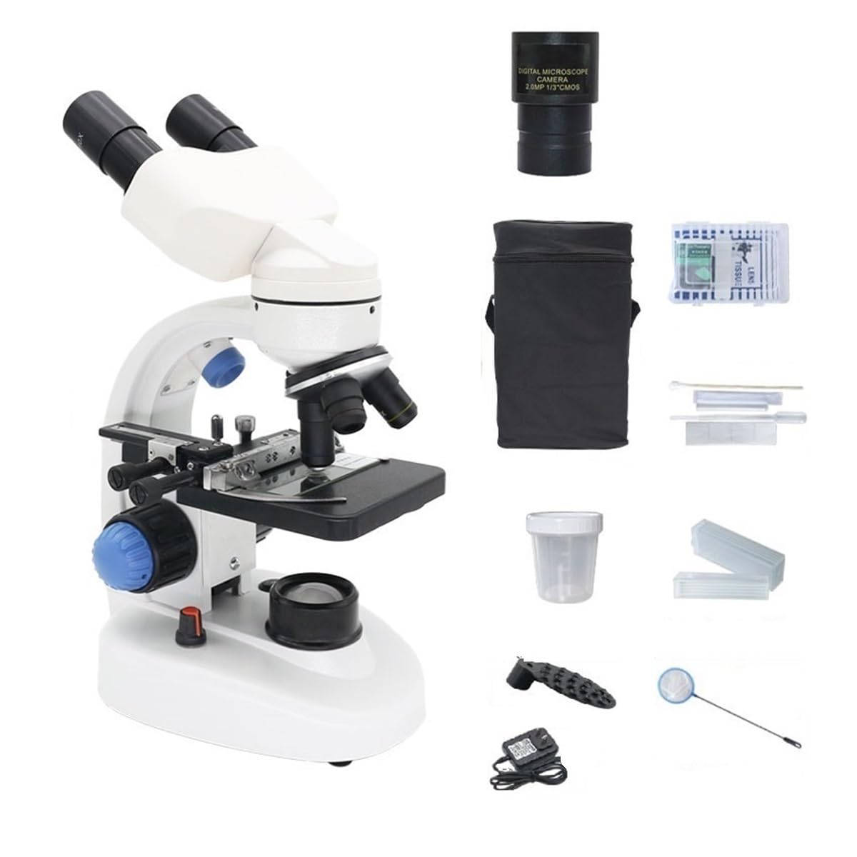 Akcesoria mikroskopowe 2000X mikroskop biologiczny z regulacją podświetlana diodami LED lornetka monokularowa trwałość i niezawodna wydajność (rozmiar: kamera lornetka)