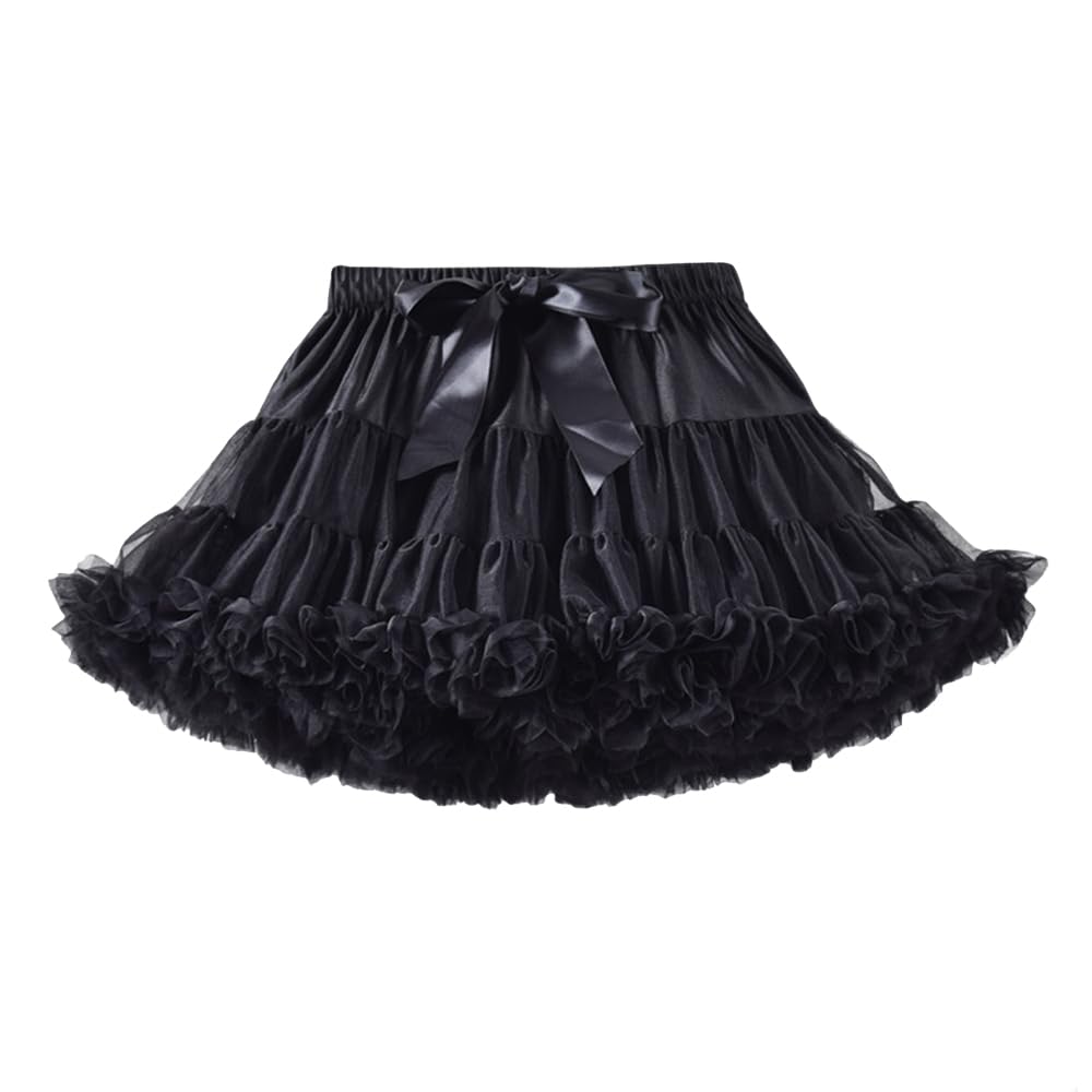 Odziezet Women's Black Baby Girls Fluffy Pettiskirt Tutu Kids Ballet Party Dance Skirt Princess Tulle Bubble Skirt For Girls (0-10 Years)