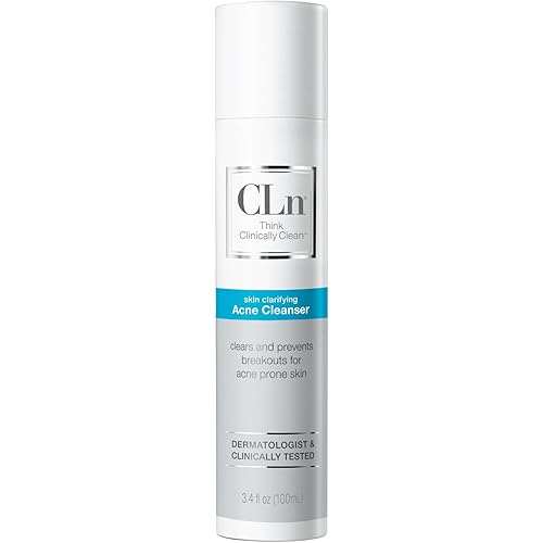 CLn® Acne Cleanser-Facial Cleanser with 0.5% Salicylic Acid to Eliminate Blackheads & Breakouts, Oil-Free & Fragrance-Free, 3.4 fl. oz.