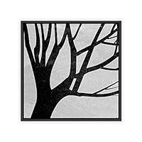 Framed Canvas Wall Art Black and White Brich Canvas Prints Home Artwork Decoration for Living Room,Bedroom - 16x16 inches
