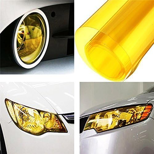 Image of DIYAH 12 X 48 Inches Self Adhesive Headlight, Tail Lights, Fog Lights Tint Vinyl Film (Golden)