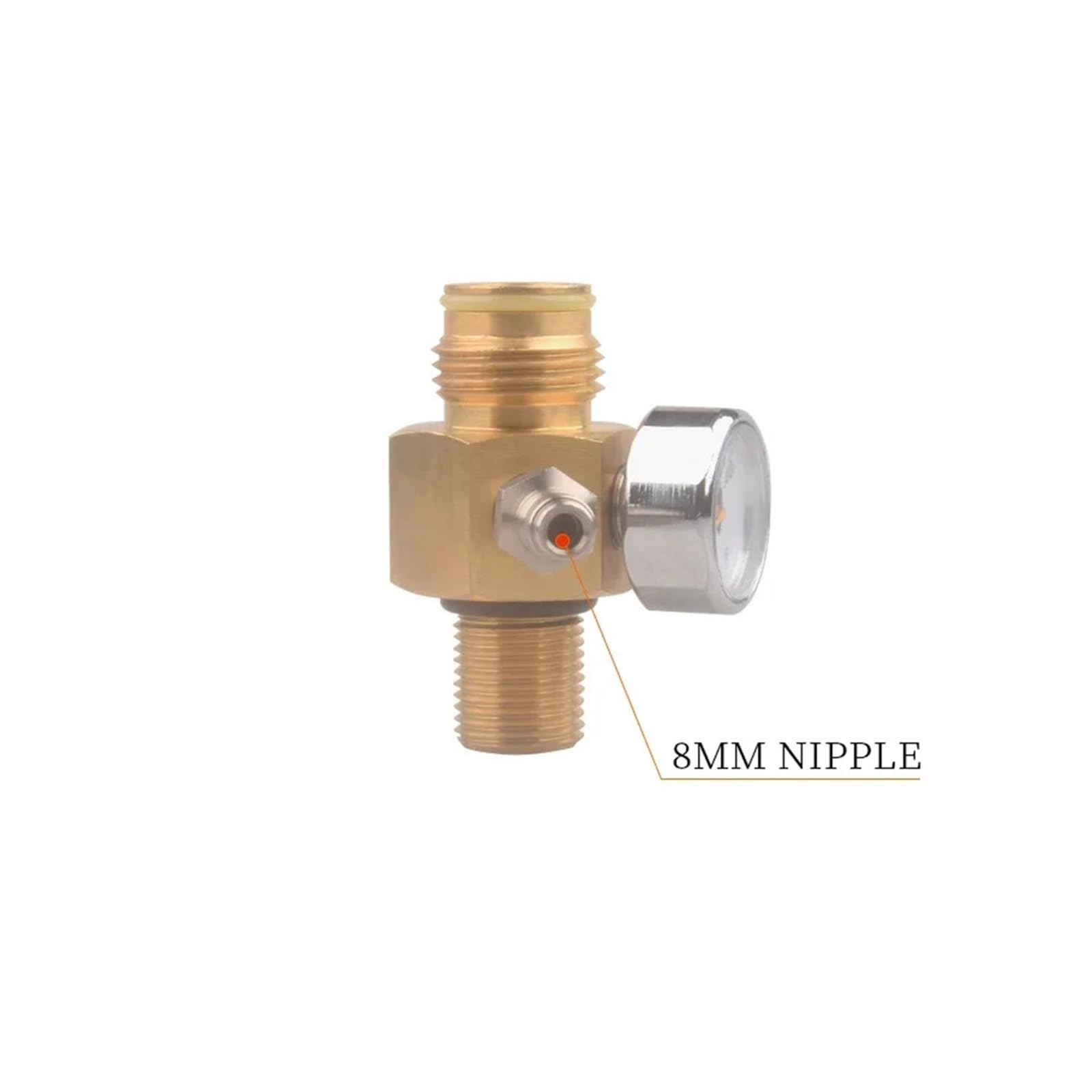 Adaptador de llenado de Recarga de Cilindro de Tanque de Aire, Accesorio de válvula de Suministro de Recarga de Co2 (Size : M18-1.5)