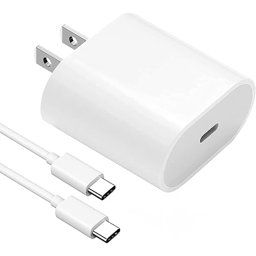 20W USB C Fast Charger for iPhone 15/15 Pro/15 Pro Max, iPad Pro 12.9/11 inch, New iPad Air 5/4th, iPad 10th Generation, iPad Mini 6, PD Wall Charger Block with 6.6ft USB C to C Charging Cable