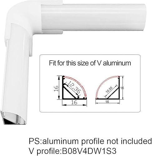 Miniatura 4 de Kit de esquina de canal LED de aluminio HAMRVL para luces de tira LED en forma de L 45x45 Conectores de 90 grados Adecuado para gabinetes de cocina