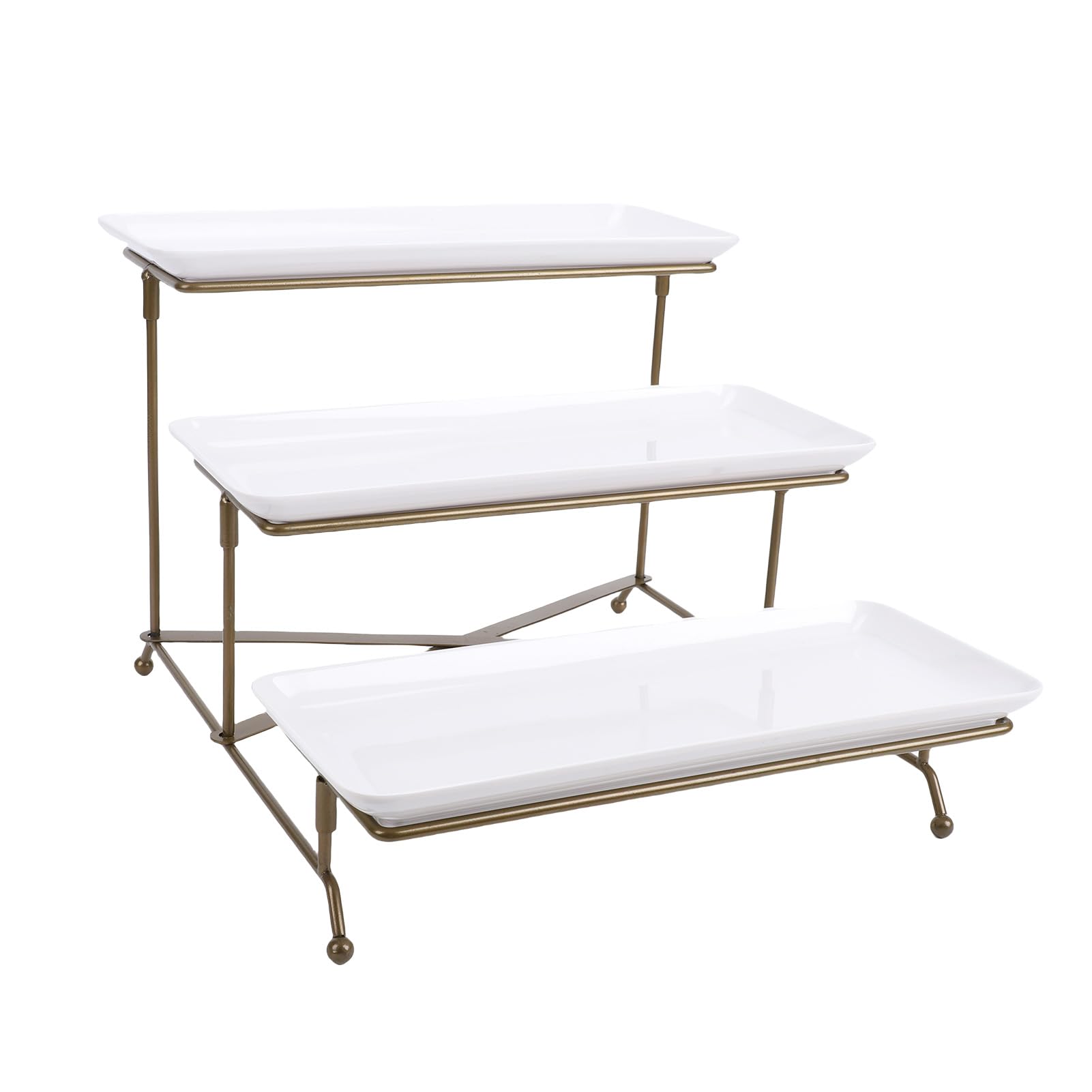 Soporte para bandeja de servir – Expositor de alimentos de 3 niveles para postres, frutas, galletas y cupcakes – ideal para fiestas y eventos