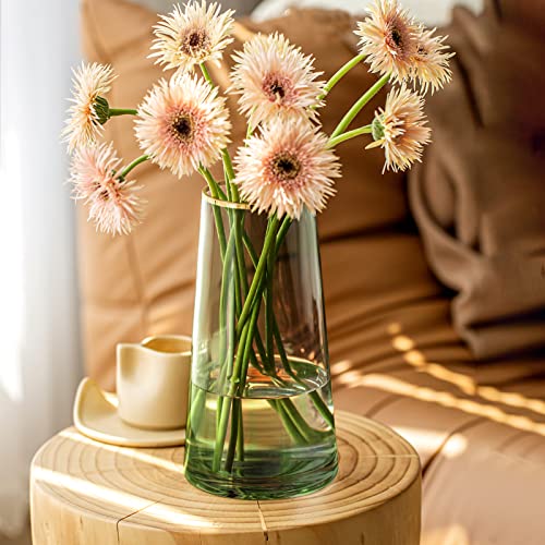 Adafsta Premium Quality Large Vase 22 Cm - Exquisite Clear Flower Vase - Glass Vase For Home Decor - Vases For Flowers For Room Decor, Clear Glass Vase With Ceramic Non-Slip Pad, Tall Vase #TOP6